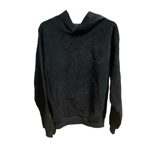 PacSun Corduroy Black Hoodie Size Small - Picture 4 of 9